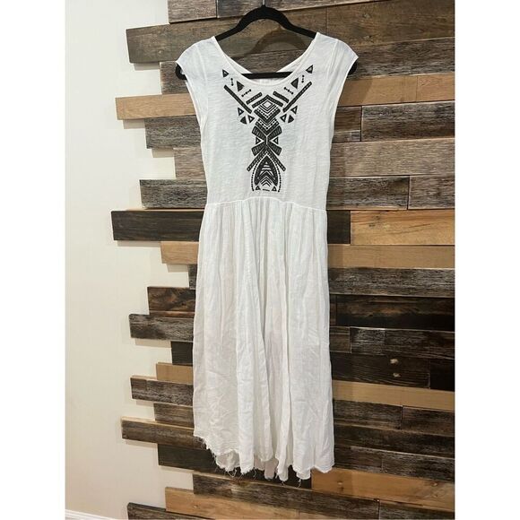 FREE People TOOSALOOSA SLUB MEADOW DRESS embroidered SIZE XS - Picture 1 of 5